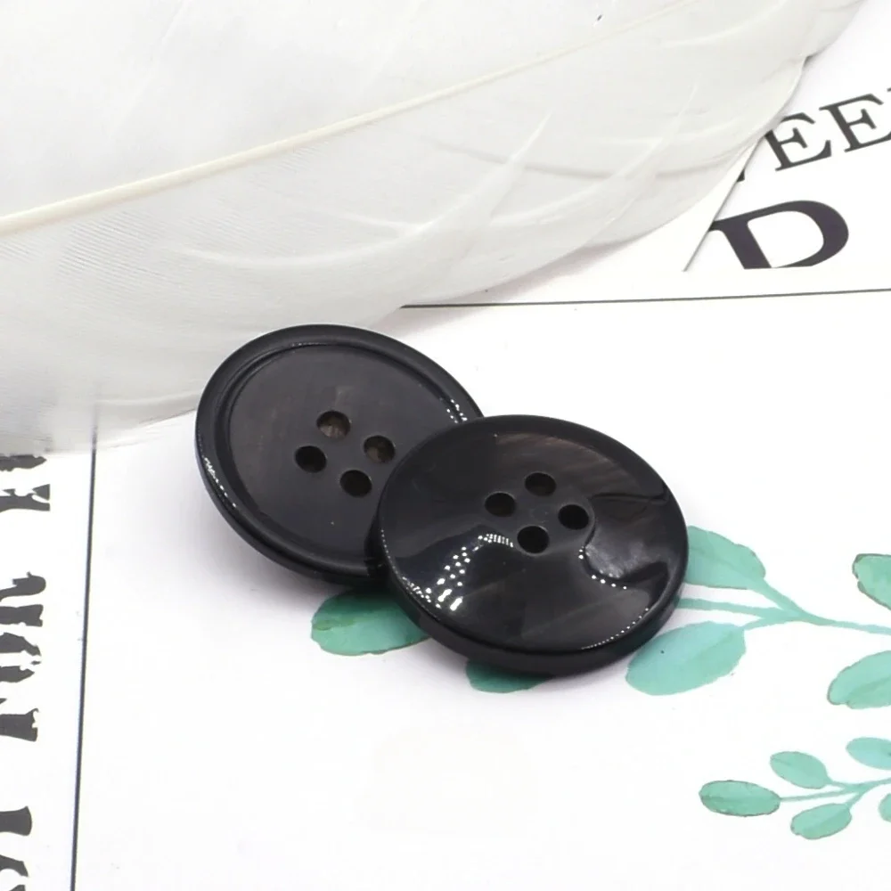 10pcs/bag Beautiful 4-hole Buttons 15/20mm Round Concave Resin Buttons Skirt Blouse Sewing Accessories