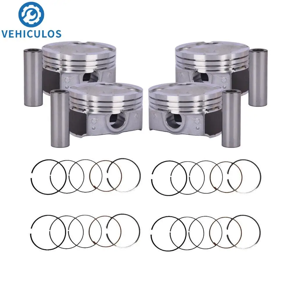 4PCS Piston & Rings Kit 23041-2B600 23041-2B610 23041-2B620 23410-2B600 FITS Hyundai Kia Accent Rio 1.6L DOHC 2012-2016 Car Part