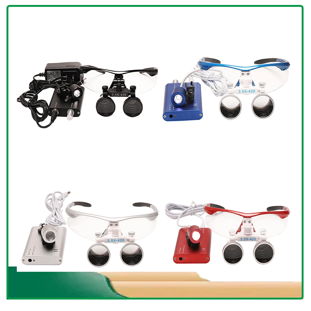 3.5X Magnifiers With LED Headlight Surgical Loupes 3.5X Magnification Dental LED Head Light Surgical Light Dentistry Surgery