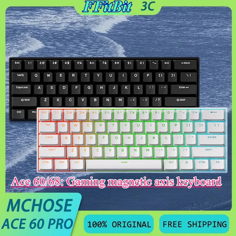 

2025 Mchen Ace 60Pro Magnetic Switch Mechanical Keyboard-RGB Hot Swap 61/68 Keys Network Drive Custom Gaming Keyboard