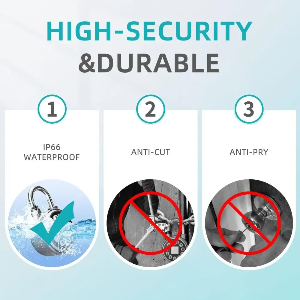 

Type C Charge Waterproof Fingerprint Padlock General Security Waterproof Design Intelligent Biometric Padloc Touch Screen