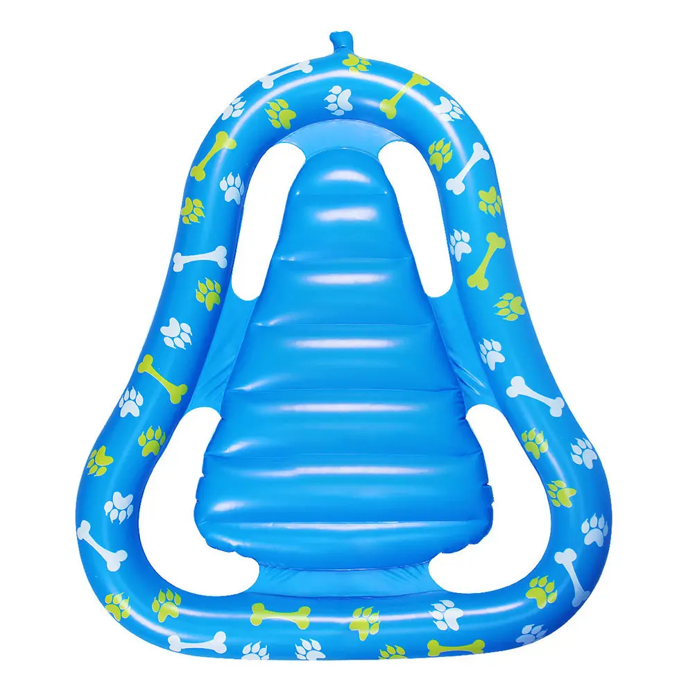 

Pet Dog Inflatable Floating Bed Swimming Pool Hole Design Two Air Chambers Secure Floating Pad Swimming Bed Mattresses