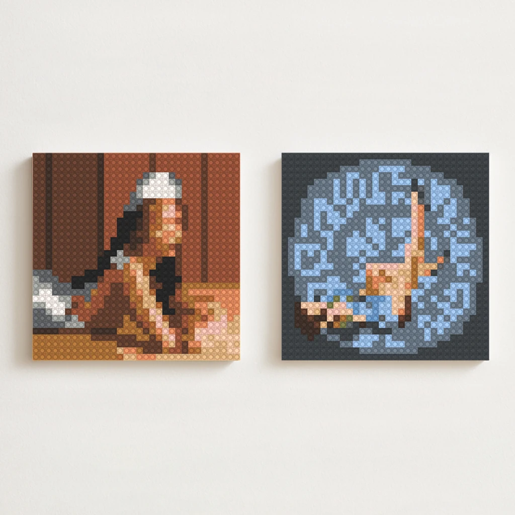 

Laufeyer Jazz Pop Album Cover Building Blocks Mosaic Pixel Art Wall Hanging Painting Home Bedroom Living Room Wall Decor