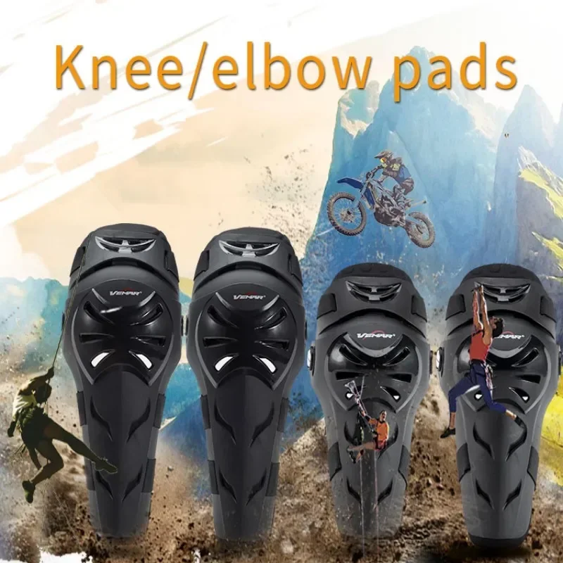 4Pcs Motorcycle Knee Elbow Pads Set Mtb Enduro Tactical Protective Motorbike Riding Hand Leg Protector Kneepad Sleeve Guard Suit