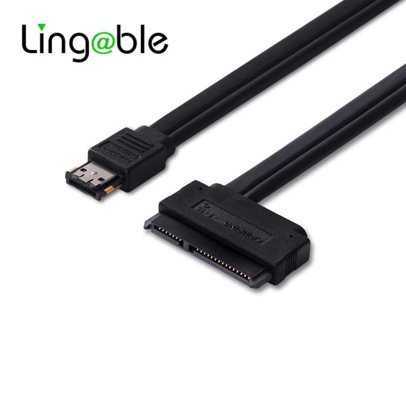 Lingale eSATA USB eSATAp Dual Power 12V 5V Cable eSATAp to SATA 7+15 22Pin Data Hard Disk Adapter Cable for 2.5\