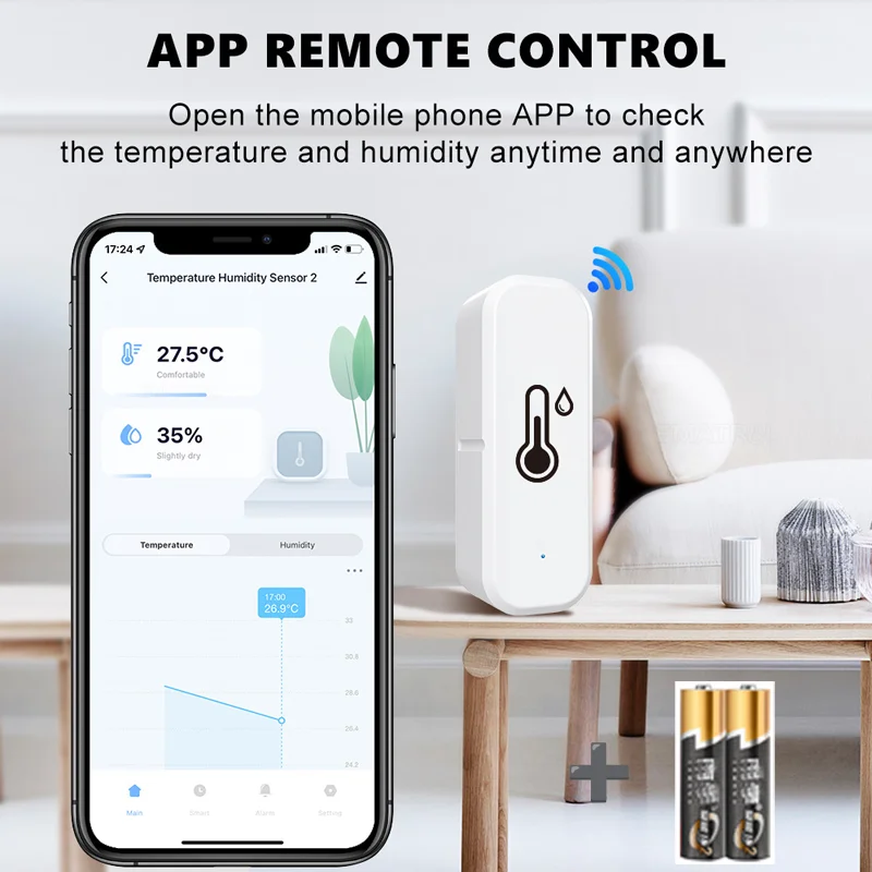 

Tuya Smart Temperature Humidity Sensor Mini 2025 New Upgrade Bluetooth-Compatible APP Remote Control Thermometer Hygrometer