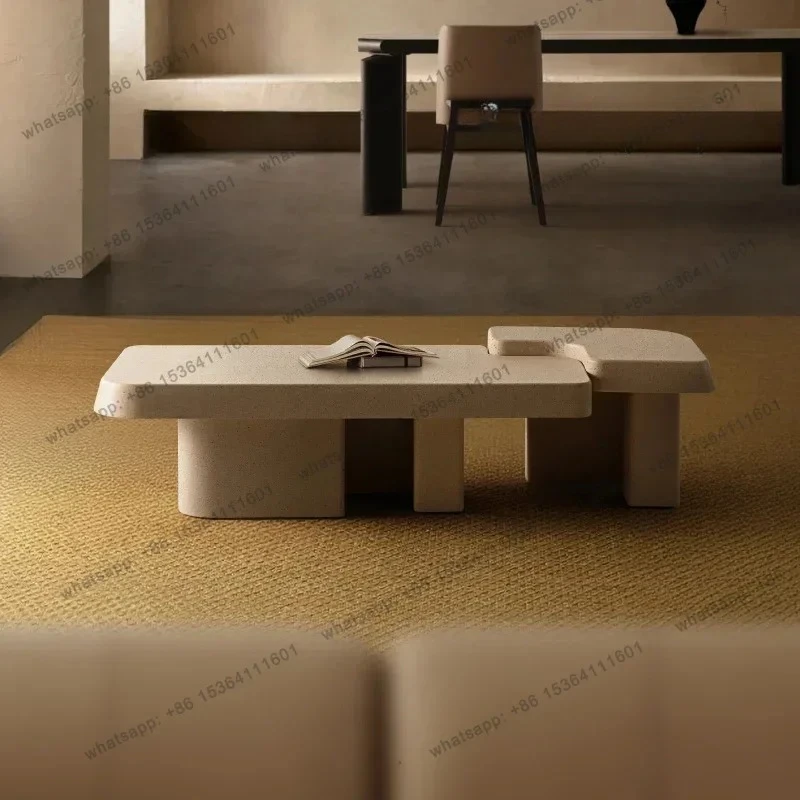 

Small Apartment Wabi Sabi Coffee Table Combination Living Room Household Matte Mineral Paint Sofa Coffee Table Side Table