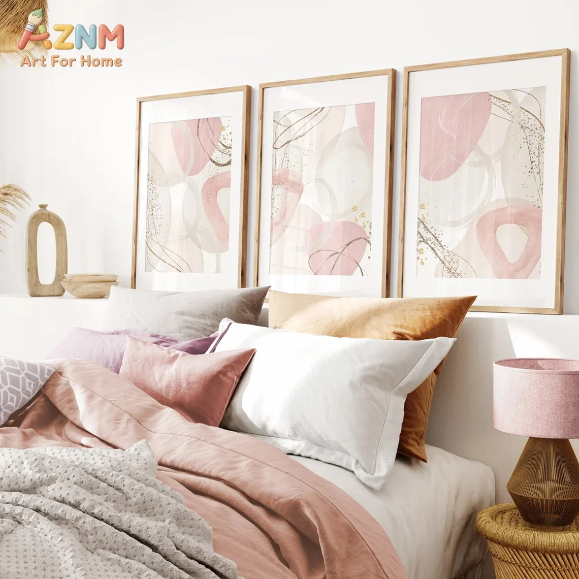 3pcs AZNM HD High Precision Printed Waterproof High Density Cotton Canvas Wall Art, Custom Wedding Portrait Souvenir Photo Poste