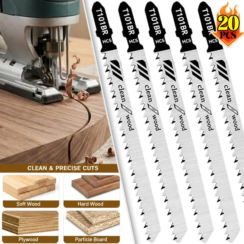 

T Shank Jig Saw Blade T101BR Jigsaw Blades Set Wood Assorted Reverse Teeth Woodworking Cutting Tools Hardware Equipment Parts