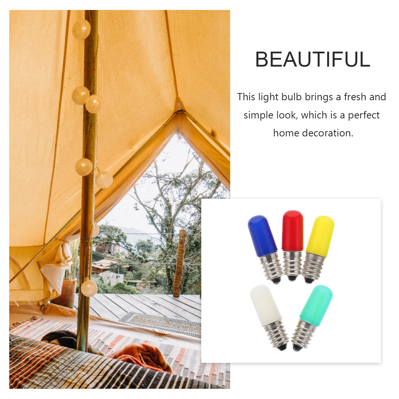 

5pcs E14 220V Colorful LED Bulbs Party Light Night Market Patio Garden Reading Bed Lamp Yellow Blue White