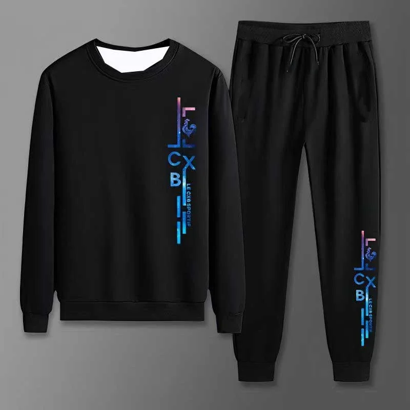 

Fashion Men's Sweatshirt+Trousers Jogging Suit Autumn WinterY2K Oversized round-neck sweatshirt 3DPrint Men's Clothing Sets