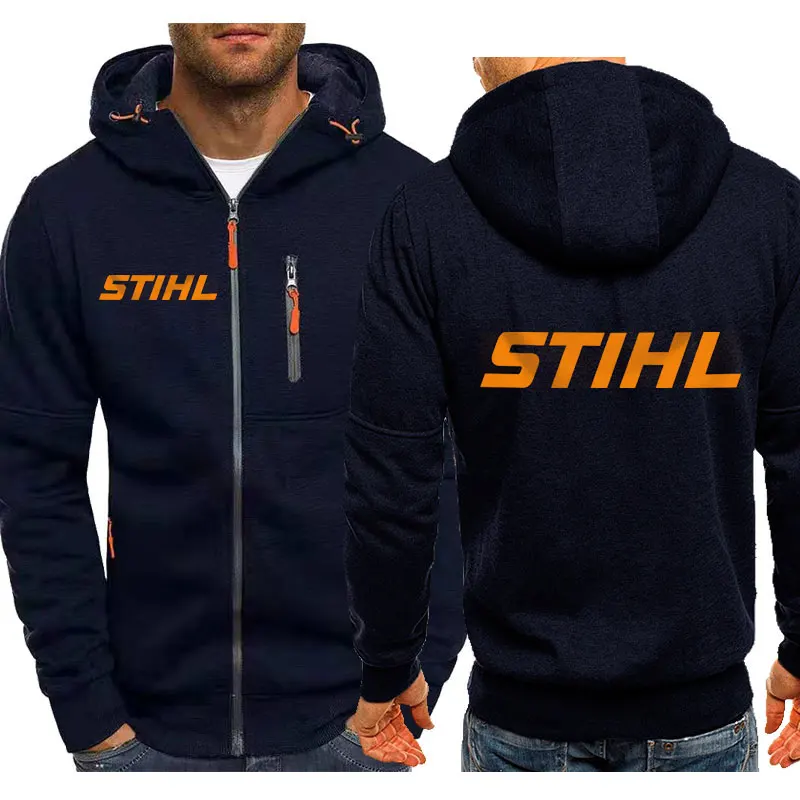 Men Electric Tool Hoodies Stihls Long Sleeve Sweatshirt Zipper Design Hooded Sweatshirt for Men Clothing Sportswear Casual Jacke