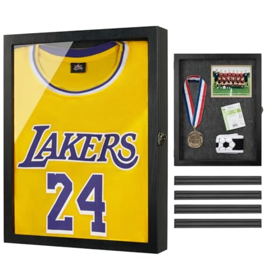 

Большая рамка-витрина для джерси 13x17 с выемкой для выпускных, памятных предметов, медалей, монет, свадебных сувениров, юбилеев и других памятных вещей