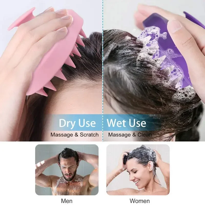 

Silicone Scalp Scrubber Hair Shampoo Brush, Head Scrubber Hair Wash Brush Cleansing Dandruff Brush