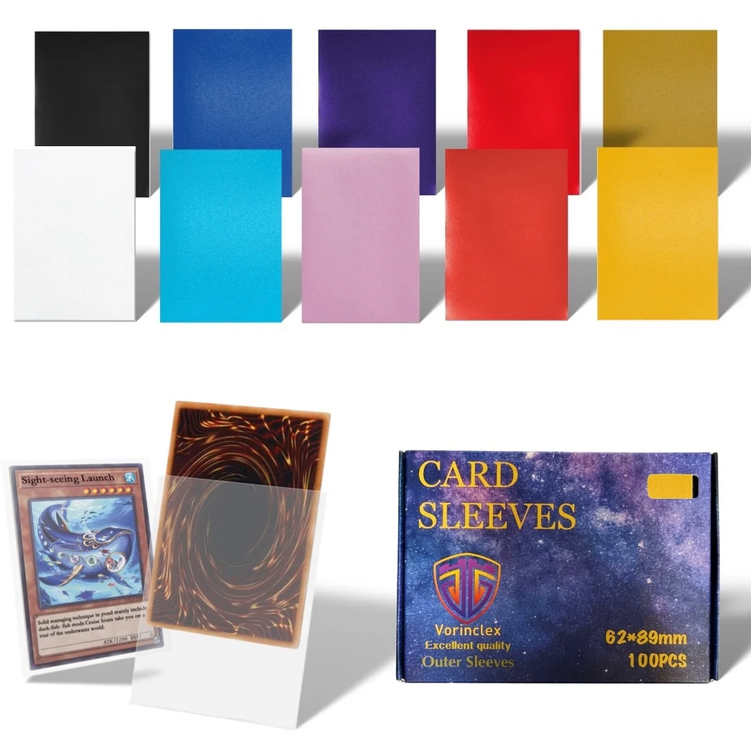 100 PCS 62*89mm Frosted Card Sleeves Japanese Size Anti-tear and Anti-wear Trading Card Sleeves Compatible with YGO Card