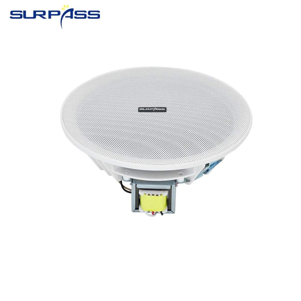 6.5inch 6W Recessed Ceiling Speaker 70V-100V Input PA System Audio Speaker Stereo Loudspeaker Broadcast Background Music System