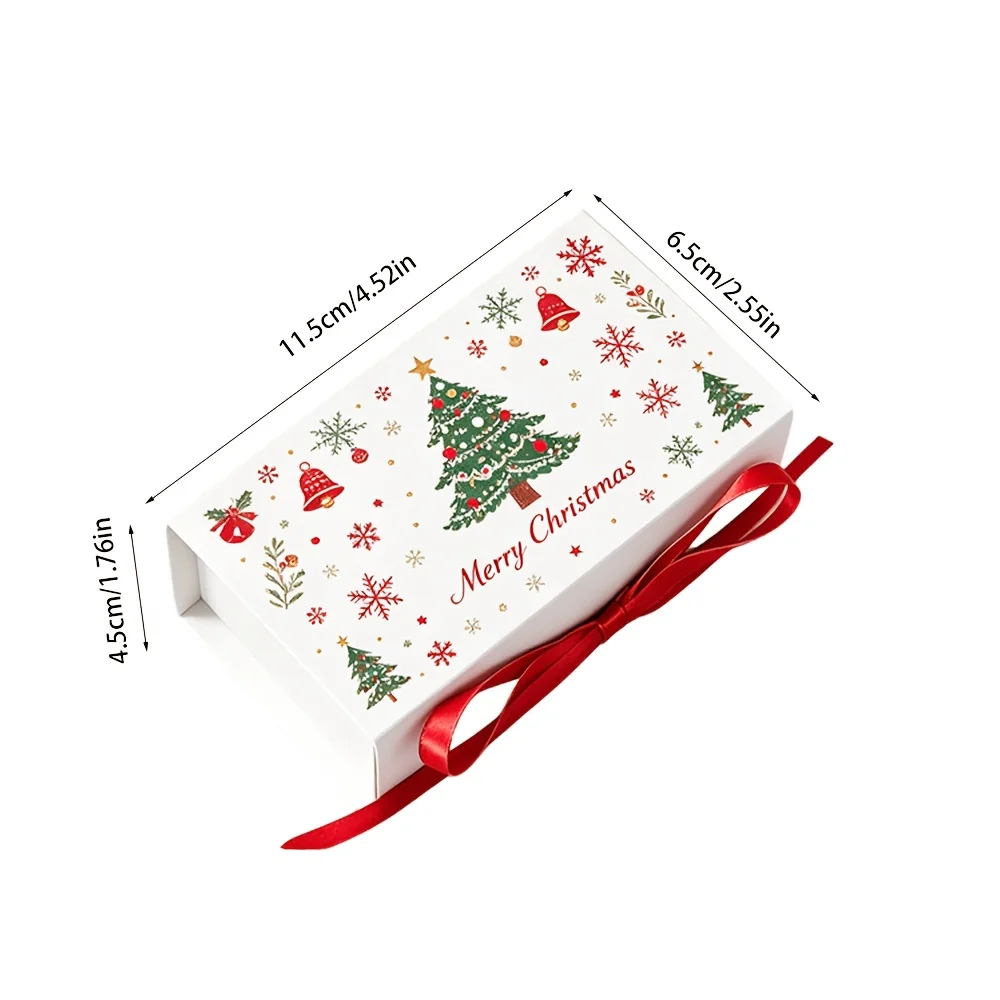 10-teiliges Weihnachtsgeschenkbox-Set mit Band, Weihnachtsbaum-Schneeflocken-Geschenkbox, Verpackungsbox, für Feiertage, Hochzeiten, kleine Geschenke – Detail 4