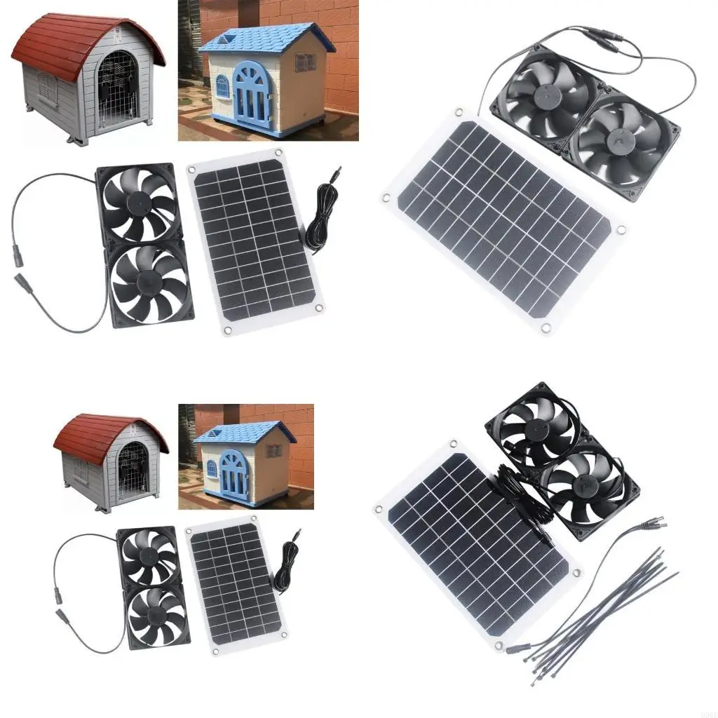 

Комплект солнечных вентиляторов 900F Green Energy мощностью 10 Вт для вентиляции приютов для животных, гаражей, мастерских