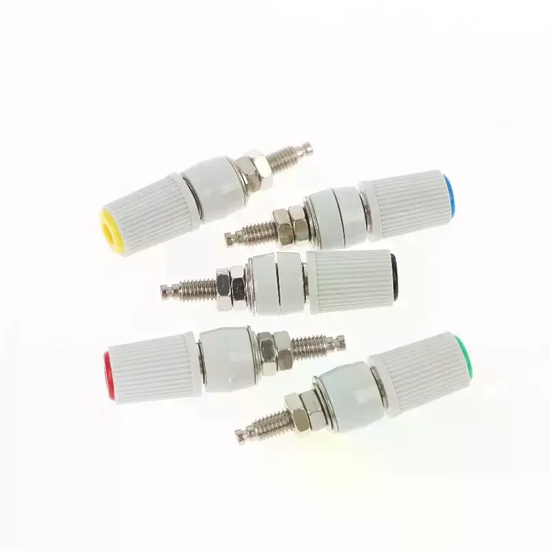 5Pcs M5*48MM High Current 5mm Banana Jack Socket, 30A M5x48 Type 4mm Amplifier Terminal Female Socket For Electronic Testing