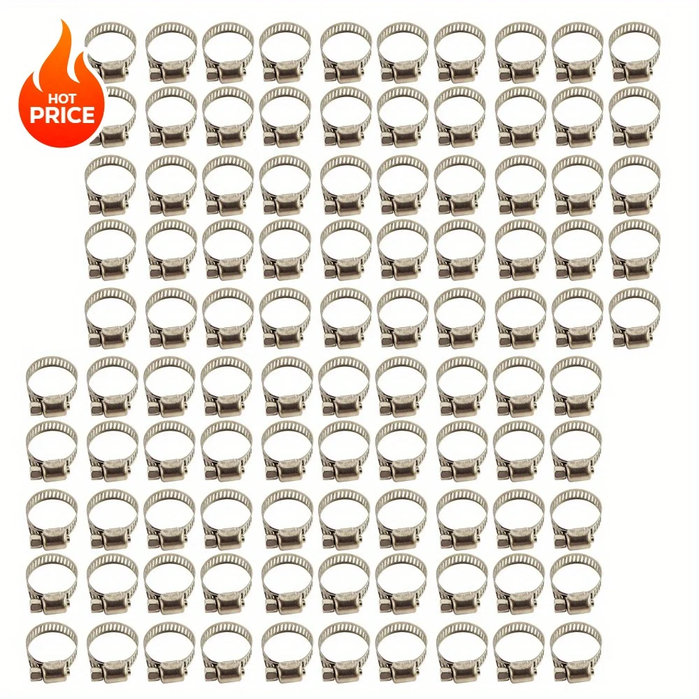 

3/4 "-1" 100 шт. регулируемые хомуты для приводных шлангов из нержавеющей стали, червячные зажимы для топливопровода