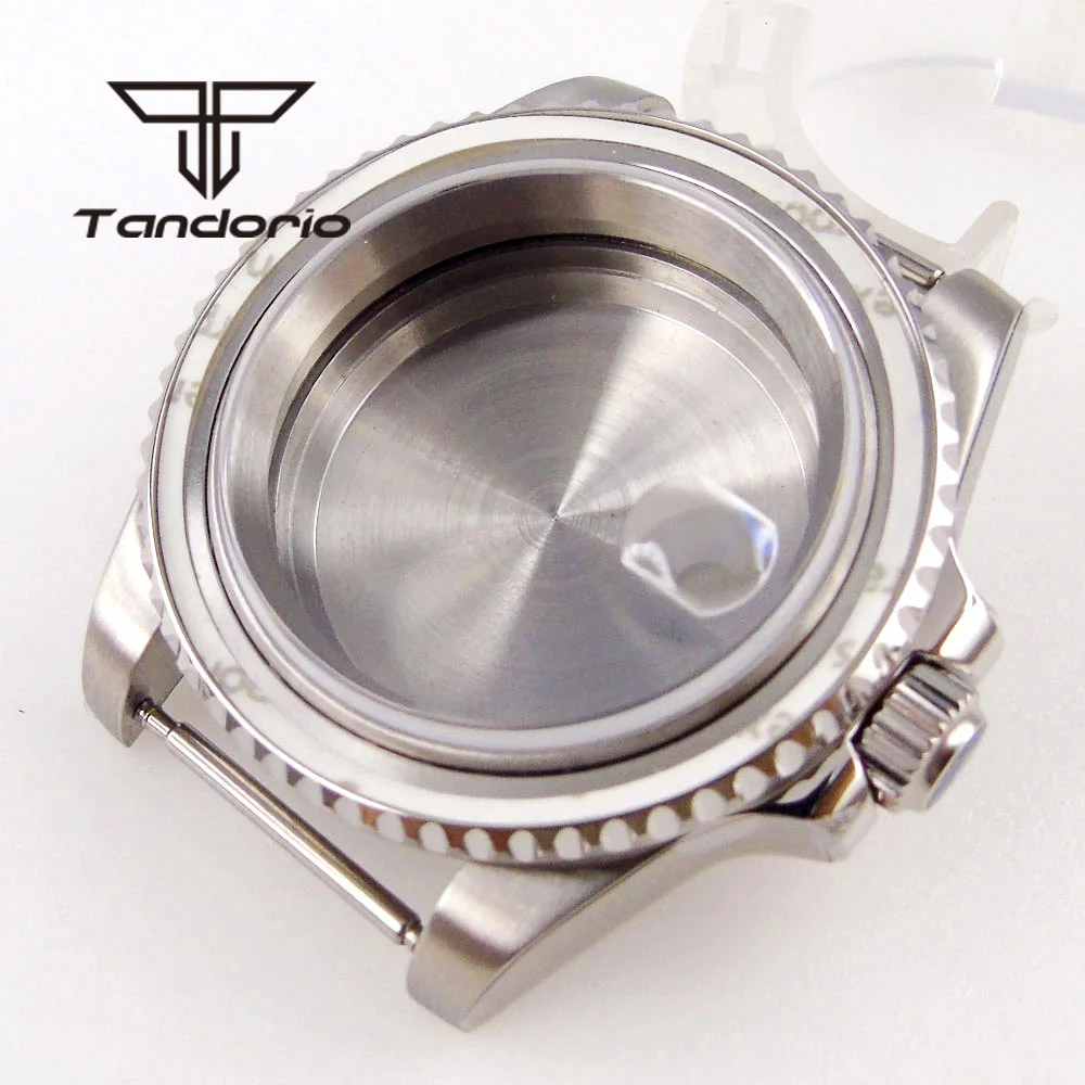 tandorio 40 mm Uhrengehäuse, AR-Saphirglas, 200 m wasserdicht, 120 Klicks, drehbare Lünette, passend für NH35, NH36, NH34, ETA2824, PT5000, Automatikwerk 7