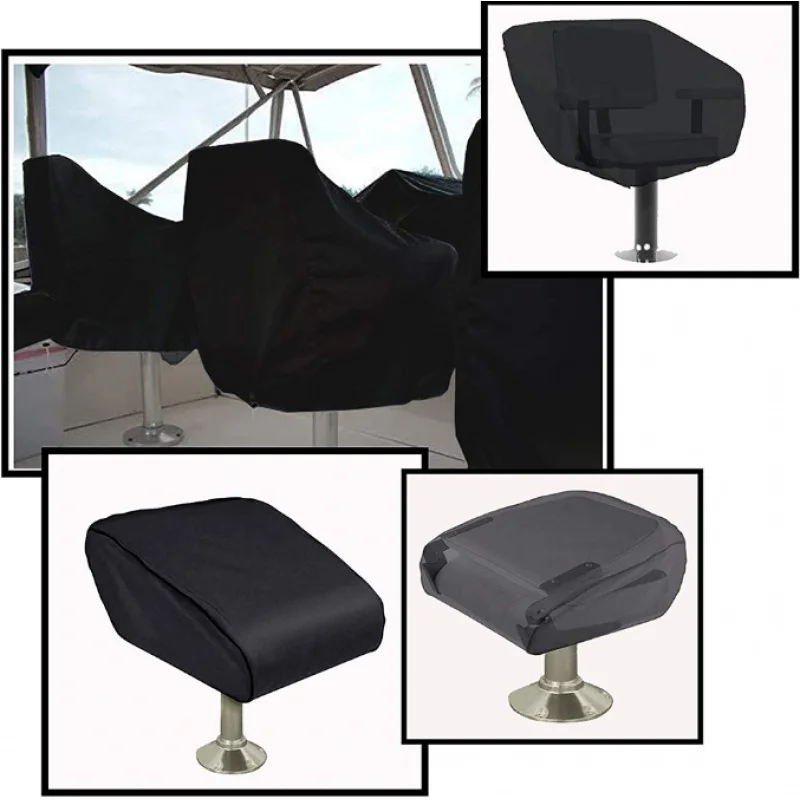 2PCS Chair Cover for Outdoor Yachts, Waterproof Oxford Cloth Seat Cover, Outdoor Patio Garden Boat Supplies Protective Cover, Ba