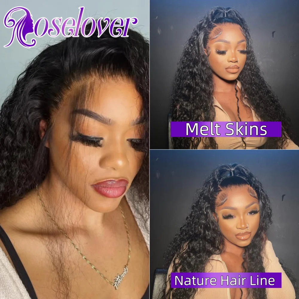 Roselover 34 Polegada 9x6 peles de derretimento invisível real hd fechamento do laço peruca 250% densidade natural linha fina cabelo humano para mulher negra