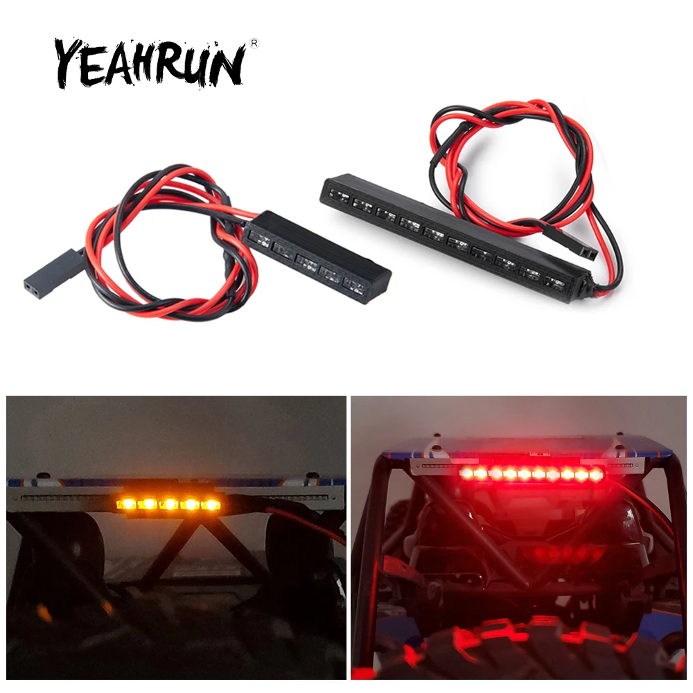 YEAHRUN Red/Yellow 32/65mm Light Lamp Bar for Axial SCX10 90046 Wraith RR10 TRX-4 D90 Tamiya 1/10 RC Crawler Model Car