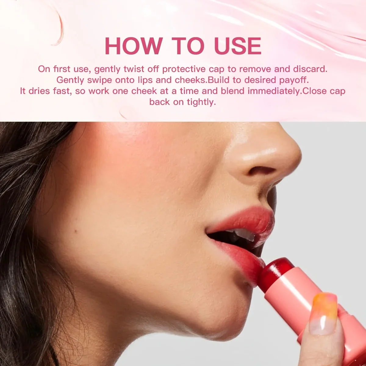 4 Farben Jelly Blush Stick Lippenbalsam Lidschatten 3-in-1 Multi-Use Matte Blush Moisturize Brighten Lip Gloss
