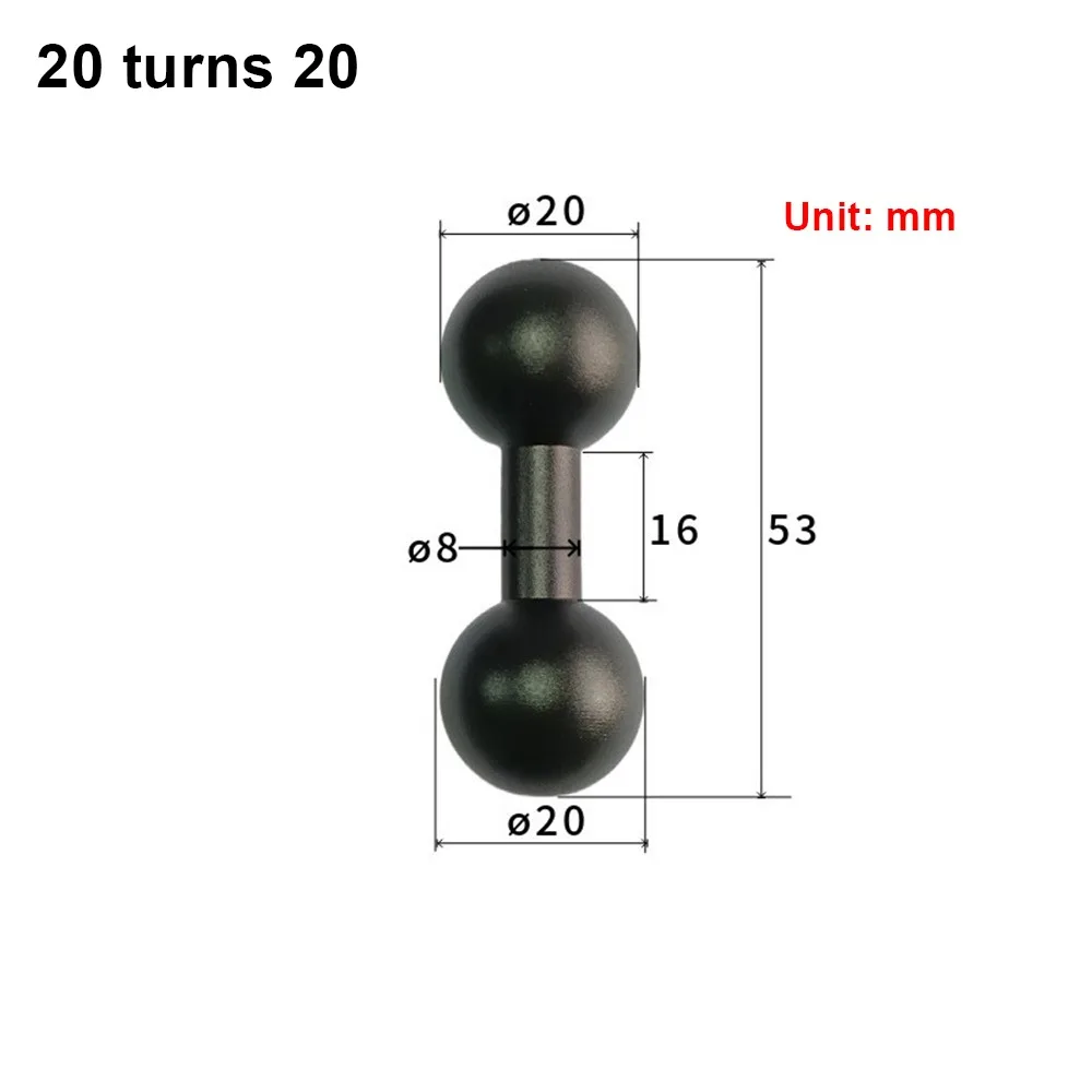 1Pcs 17/20/25mm Motorcycle Camera Bracket Aluminum Alloy Dual-spherical Double Ball Head Universal Connecting Rod