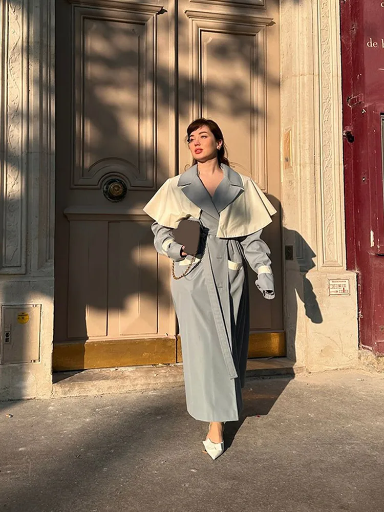 

Женский Тренч со шнуровкой и v-образным вырезом, модное однобортное пальто с карманами и длинными рукавами, новинка 2025, осенняя уличная верхняя одежда