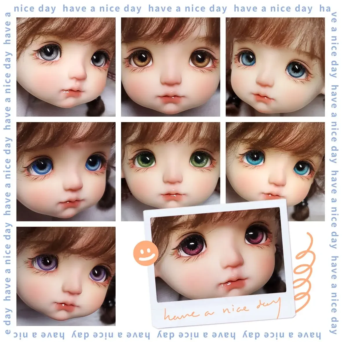 

12/14/16/18mm Doll Eyes for 1/4 1/6 1/8 Bjd Ob11 Doll Plaster Eyeball Imitation Glass Eye Diy Girl Toys Gift Accessories