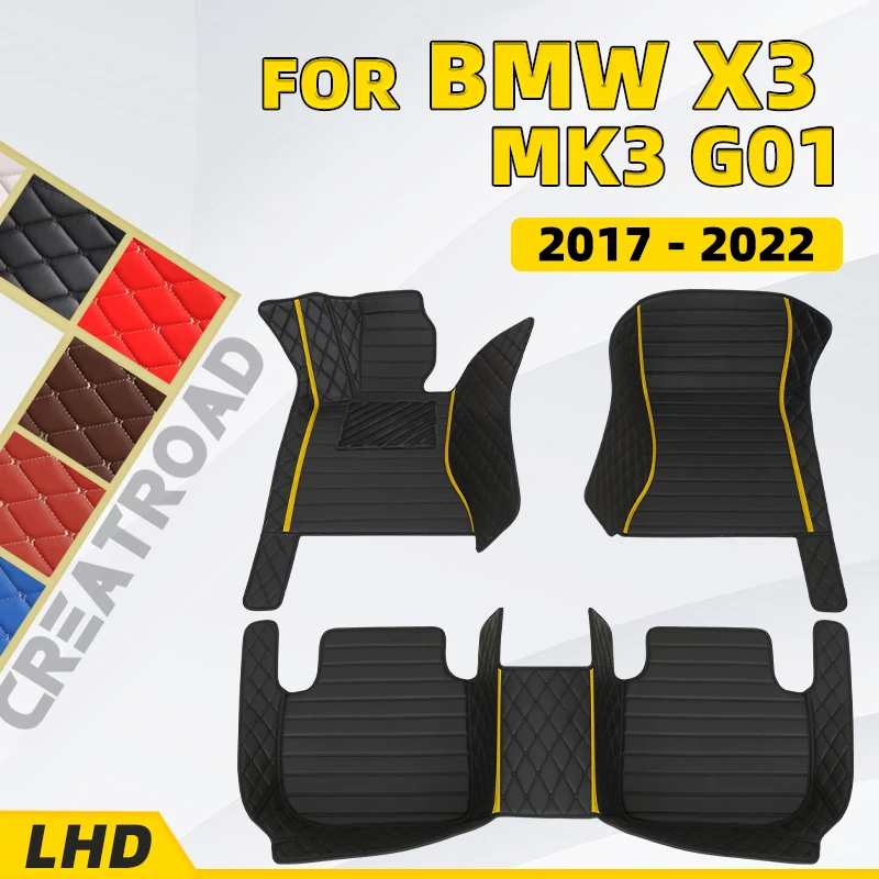 

Автомобильные коврики для BMW X3 MK3 G01 2017 2018 2019 2020 2021 2022 Пользовательские подушечки для ног Автомобильный ковер Чехол Аксессуары для интерьера