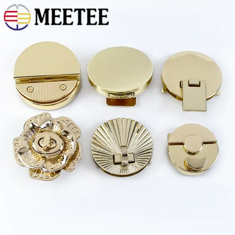 1Pc Meetee Metal Twist Spring Buckles Turn Locks Bag Purse Decor Clasp Handbag Replace Buckle DIY Bags Hardware Accessories