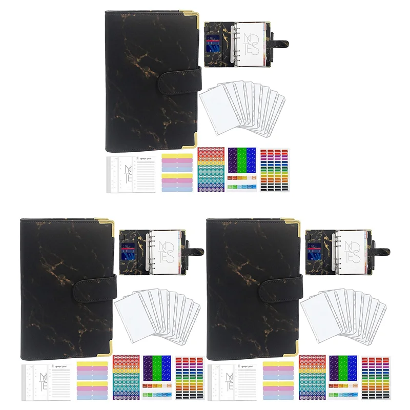 

ABHE-3X Budget Binder Money Saving Wallet For Cash Stuffing Money Binder Budget Book Planner Binder With Labelsticker