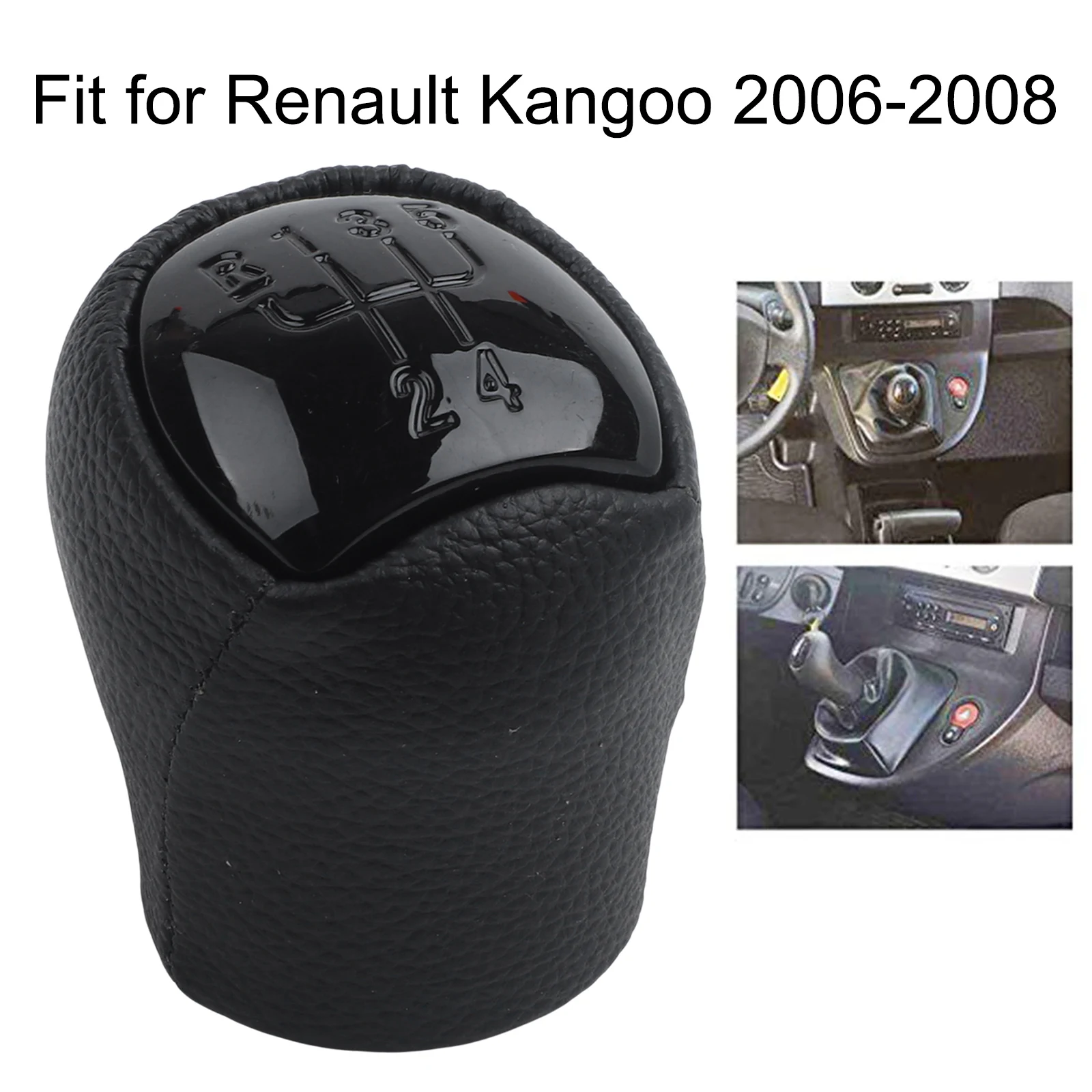 Car Accessories Shift Knob Gear Lever PU Leather ABS Plastic Construction Black Design Easy Installation For Dacia for logan
