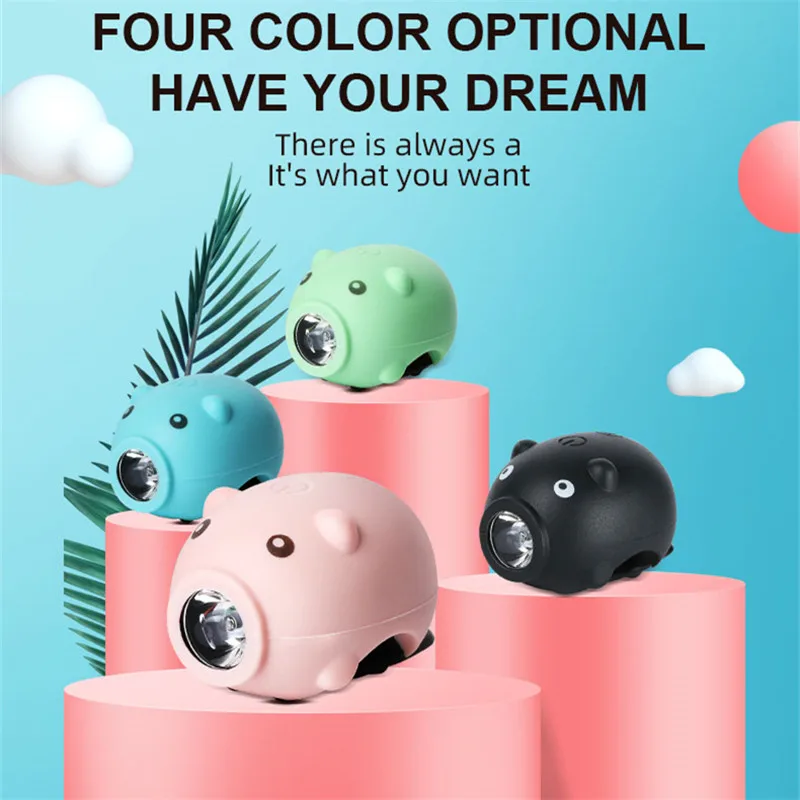 

Children Bicycle Headlamp Pig Headlamp Flashlight Children Safety Bicycle Headlamp Motorcycle and Bicycle