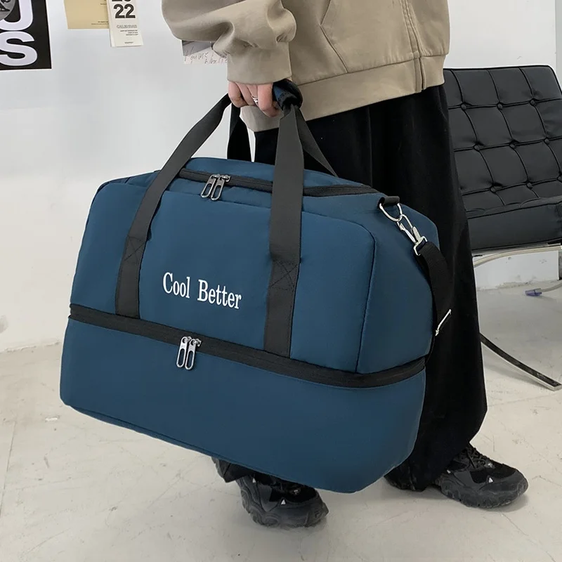大容量ヨガフィットネスバッグ、旅行用ハンドバッグ、クロスボディバッグ、出張用、おしゃれなポリエステル製ユニセックスバッグ
