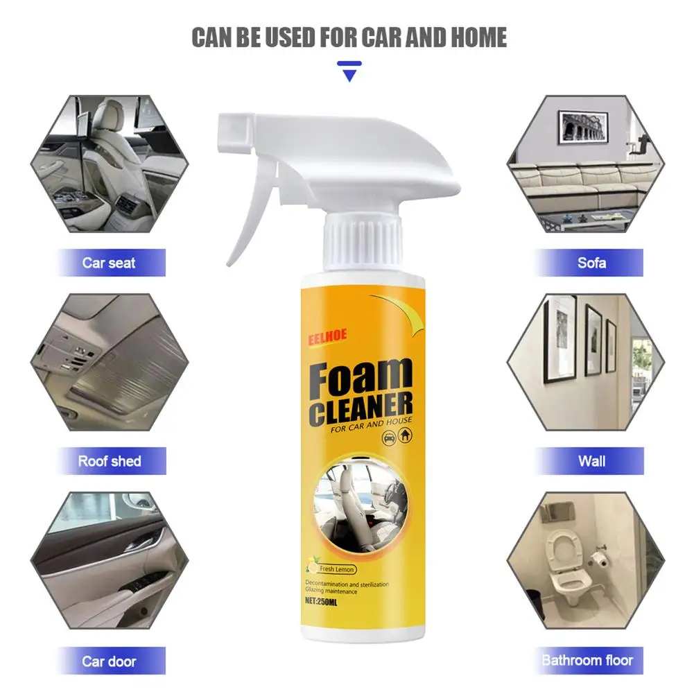 250ML Multi-purpose Foam Cleaner Anti-aging Cleaning Automoive Car Interior Leather Cleaning Foam Cleaner Foam Spray