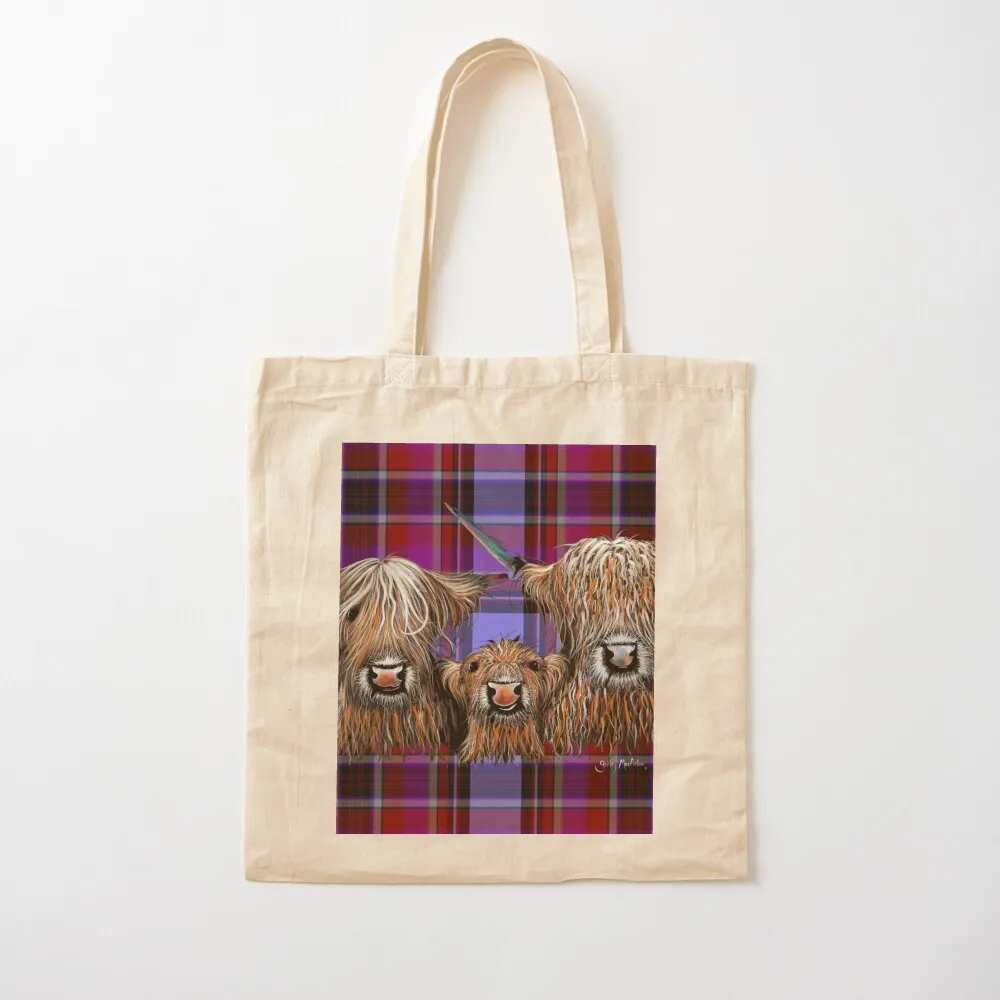 SCoTTiSH HiGHLaND CoW ' TaRTaN We 3 CooS P ' BY SHiRLeY MacARTHuR Tote Bag tote bag men's tote bag woman