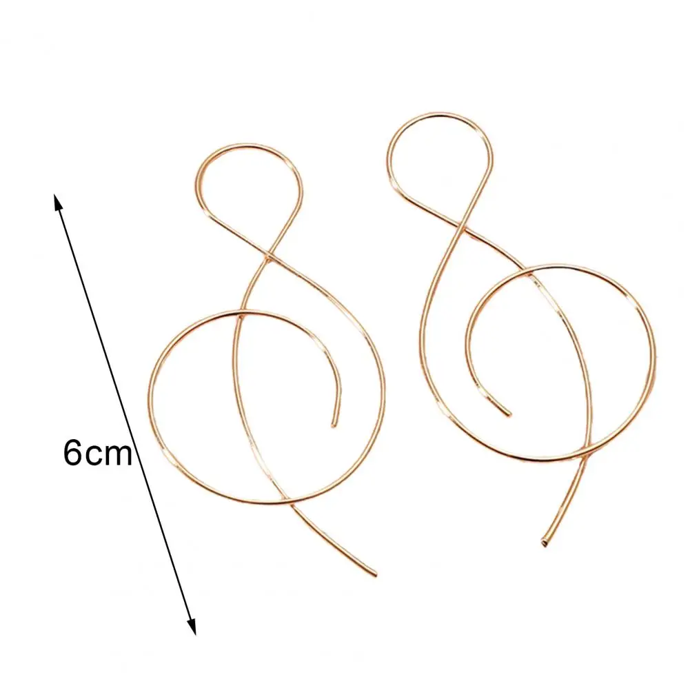 Drop Earrings Ear Decoration Hoop Earrings Creative Wear-resistant  Creative Ladies Simple Musical Note Hoop Earrings