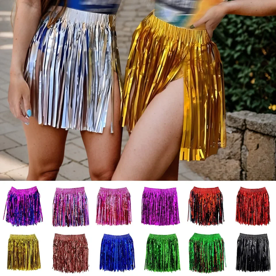 Fringe Skirt Belly Dance Hop Scarf Fringe Skirt Carnival Costume Holiday Beach Women'S Sexy Women Pleated Skirts