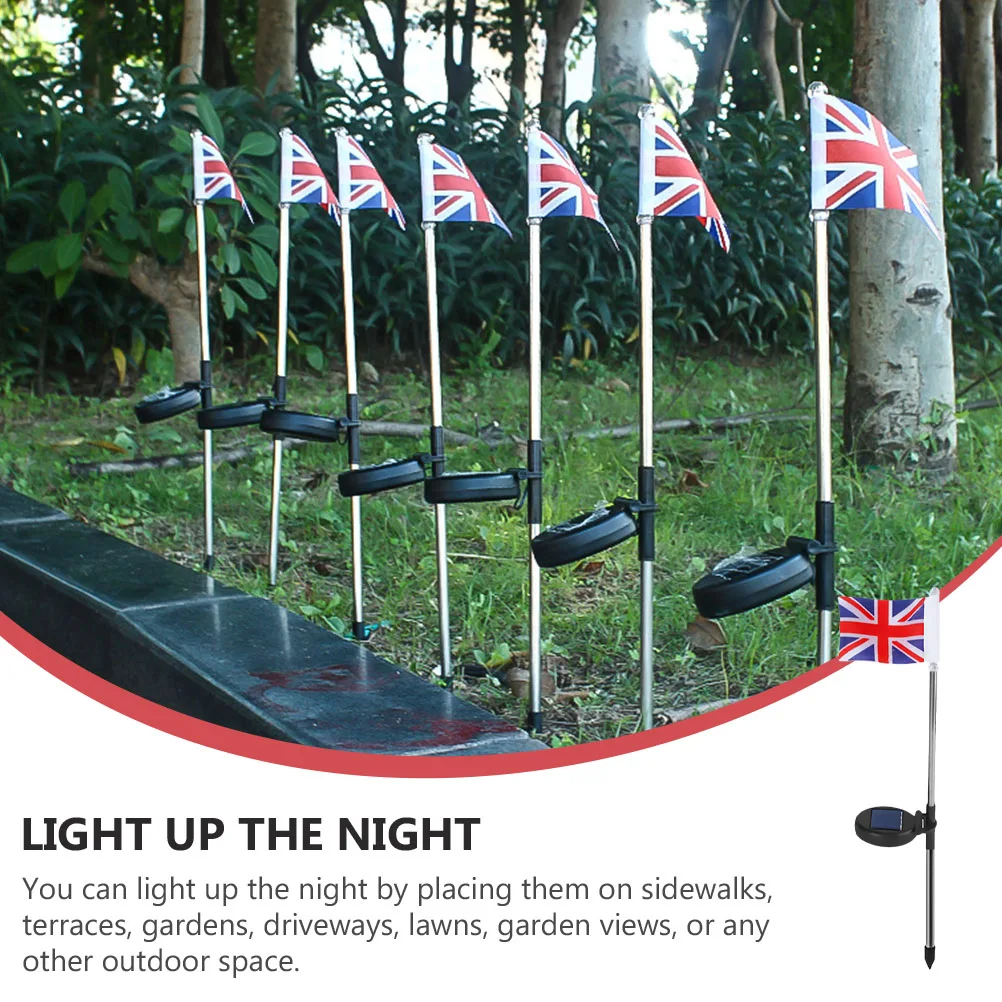 

Flag Light LED Solar National Lamp Lights Decorate Stainless Steel Waterproof Ground