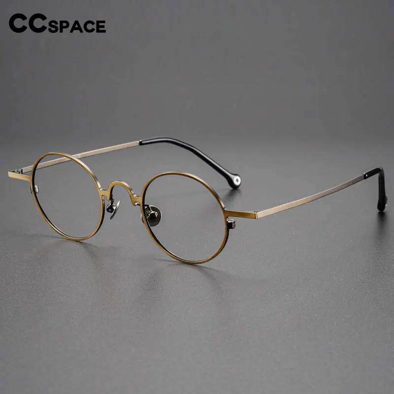 54909 Optical Men Titanium Alloy Eyeglasses Frames for Men Eyewear Flexible Vintage Round Bronze Spectacles