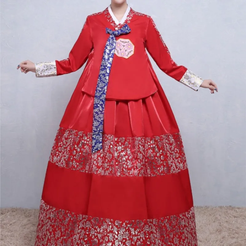 Korean Clothing Embroidery Flower Hanbok Women's Daily Court Wedding Dress Clothes Watch Show Dancing