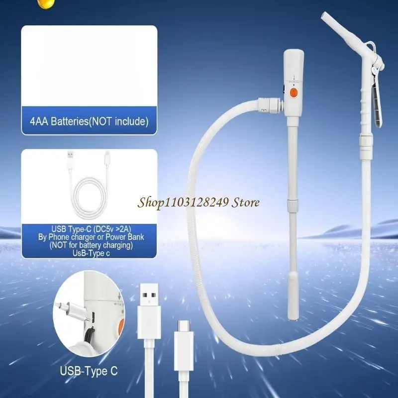 

N5KD Hand Nozzle Equipped Portable 2.8GPM Battery Powered with Extendable Hose for Transferring Gas Fuels Water