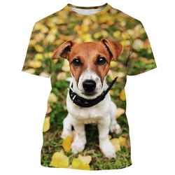 Cute Jack Russell Terrier T-shirts For Men Fashion Summer Short Sleeve Funny Dog 3D Printed Womens T Shirts Casual Oversized Tee