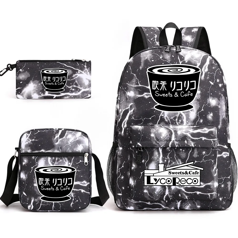 

Classic Popular Cool Lycoris Recoil 3pcs/Set Student School Bags Laptop Daypack Backpack Inclined shoulder bag Pencil Case