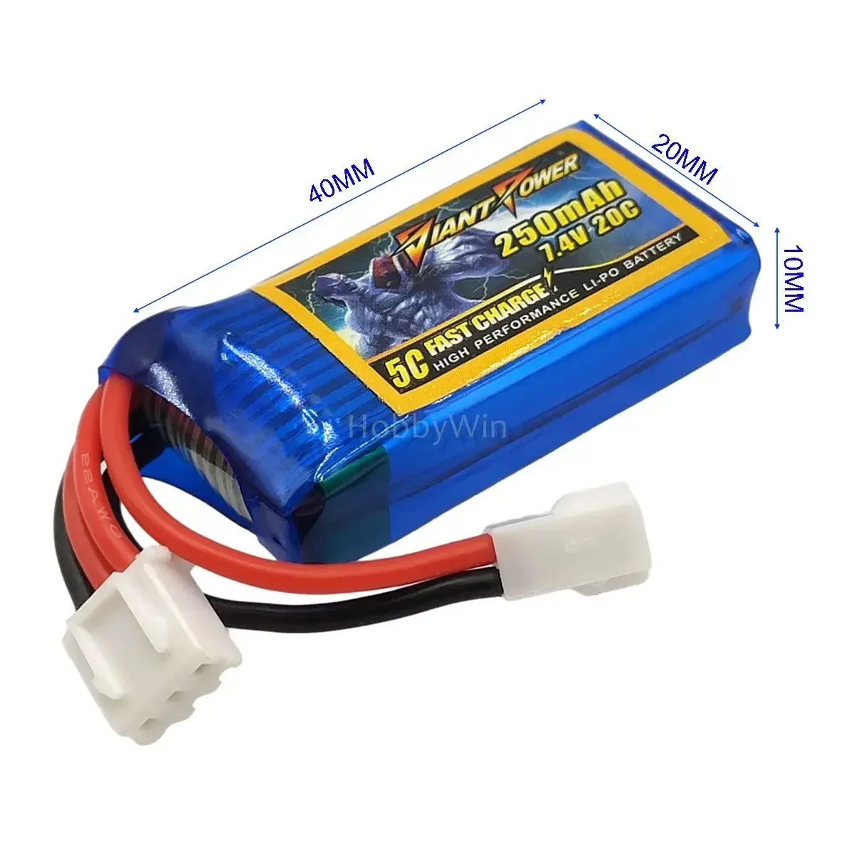 7.4V 2S 250mAh 20C batteria LiPO mx2.0-2P spina adatta per Micro SCT Rally 1/24 RC Short Course Truck