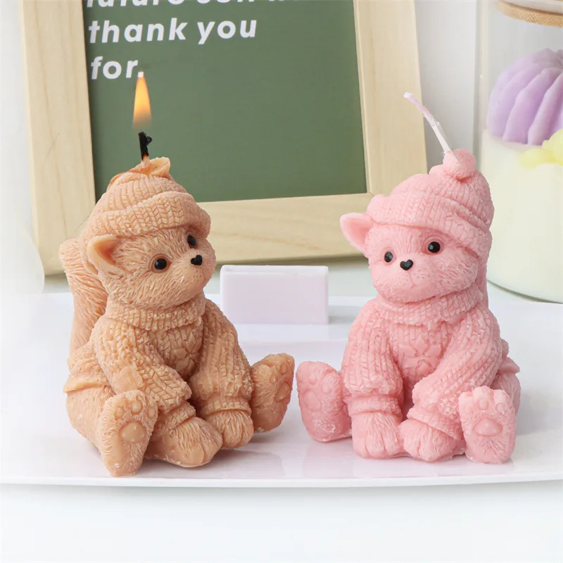 Woolly Cat Silicone Candle Mold for DIY Aromatherapy Candle Plaster Ornaments Soap Epoxy Resin Mould Handicrafts Making Tool